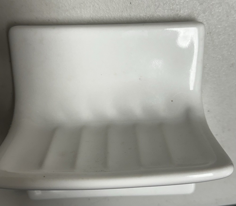 Lenape Ceramic Soap Dish Thin Set Installation White Ceramic
