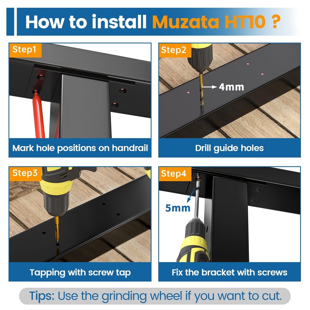 6'6"Black Cable Railing Handrail Rectangular Stainless Steel for System Top Deck