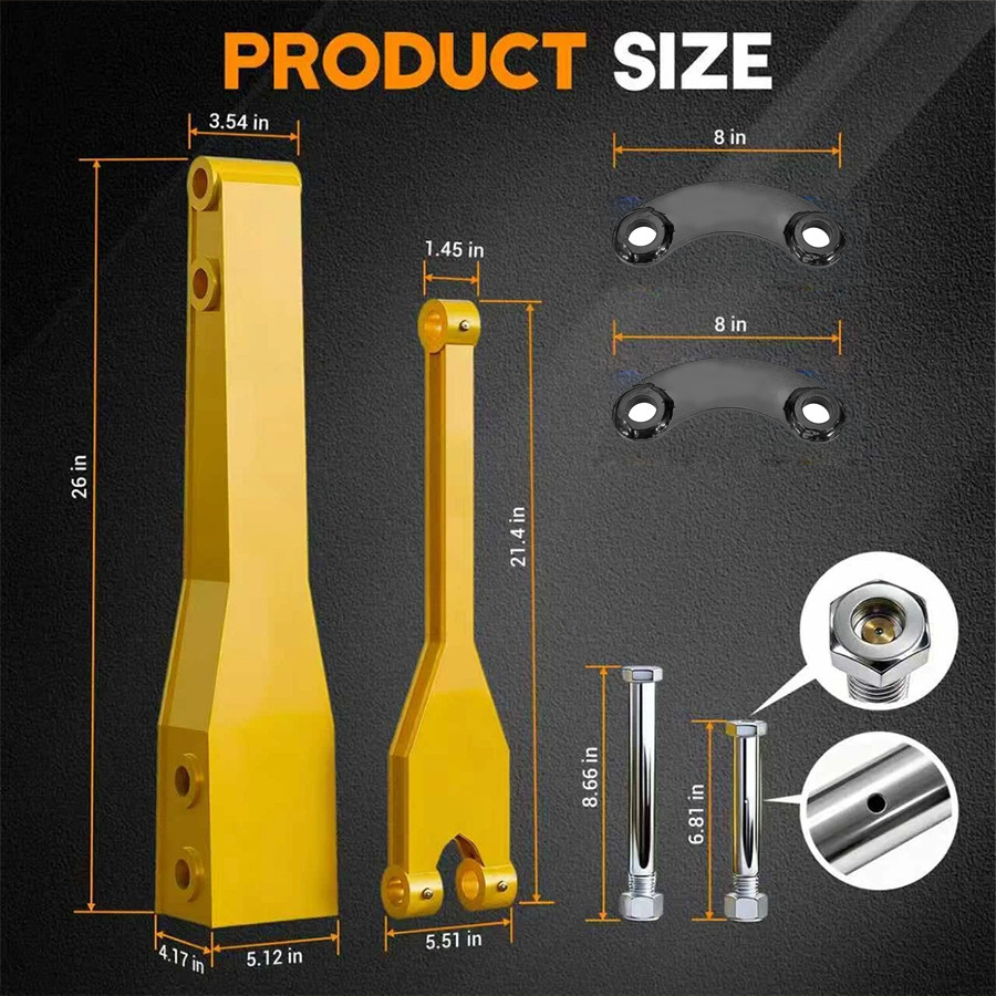 26" Mini Excavator Arm Extension for 0.8-2Ton Machine Quick Attach Ditch Digging