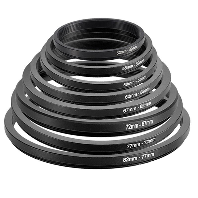 Camera Lens Set Up Rings 9 Pack Set Step-down Rings Kit for Lens Filter Adapter
