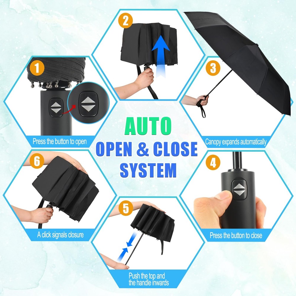 Windproof Compact Travel Umbrella Automatic Folding