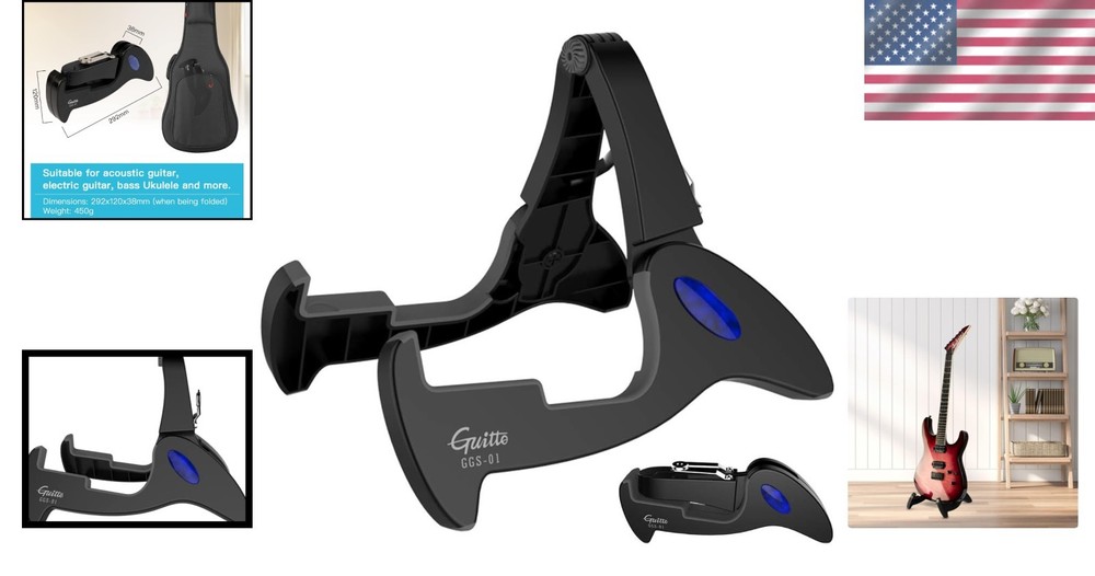 Universal Guitar Tripod Stand - Lightweight & Scratch-Proof for Secure Support