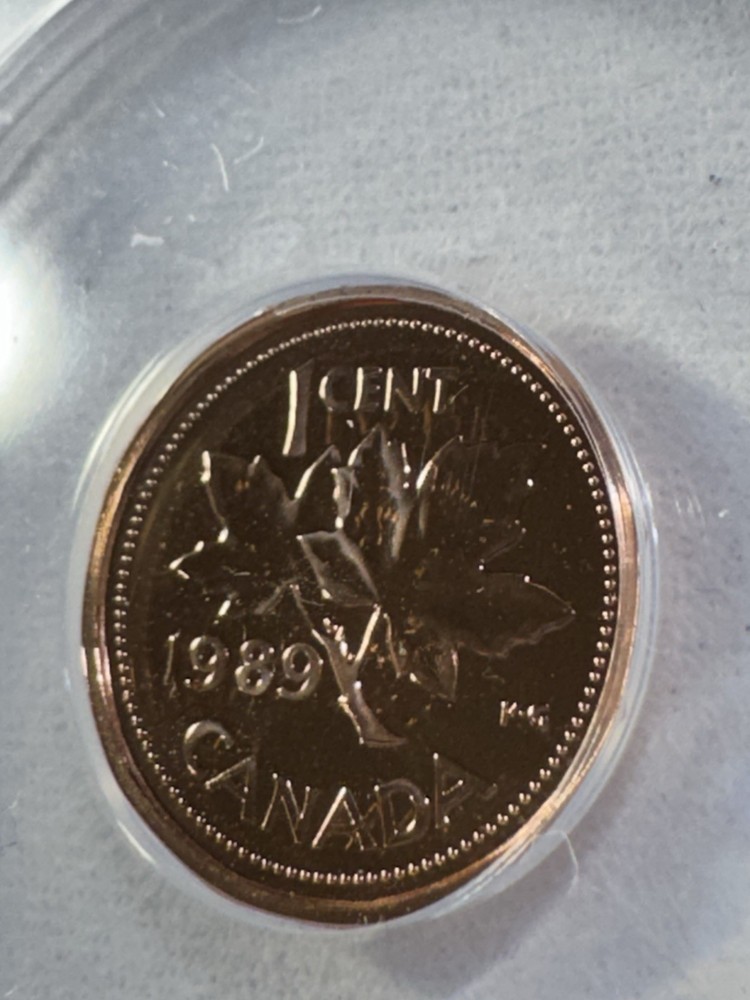 1989 Canada 1 Cent Proof Like Graded MS 67 RD by ANACS