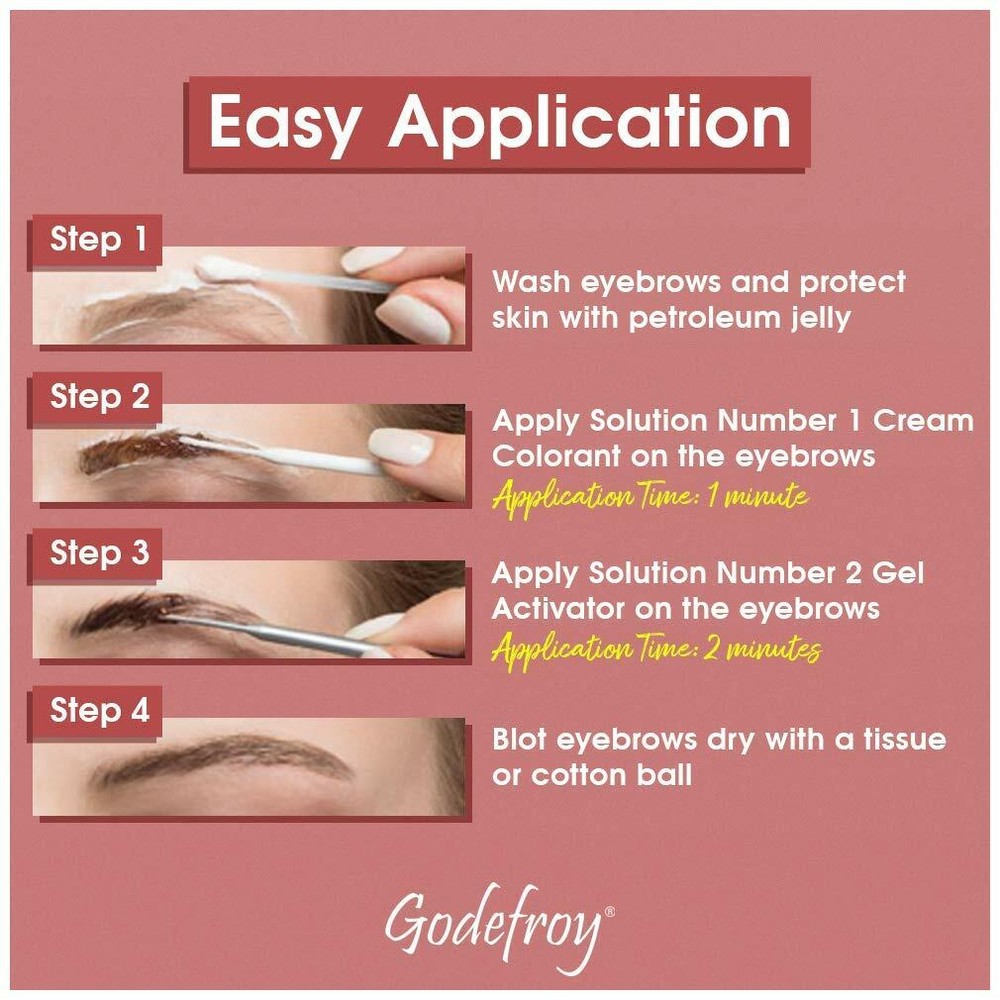 Godefroy Instant Eyebrow 3 Application Kit, Choose Your Color,