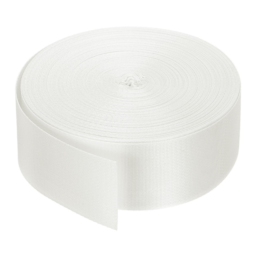 Flat Nylon Webbing Strap 2 Inch 25 Yards White for Backpack