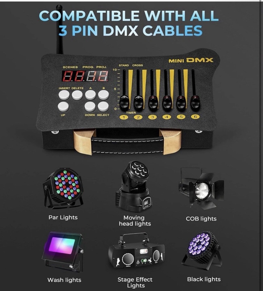 DMX Controller Mini Portable DMX 512 Controller with 3Pcs DMX Controller Dfi DJ