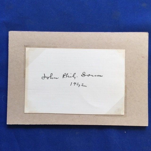 JOHN PHILIP SOUSA AUTOGRAPH DATED 1932 ON PLAIN WHITE INDEX CARD
