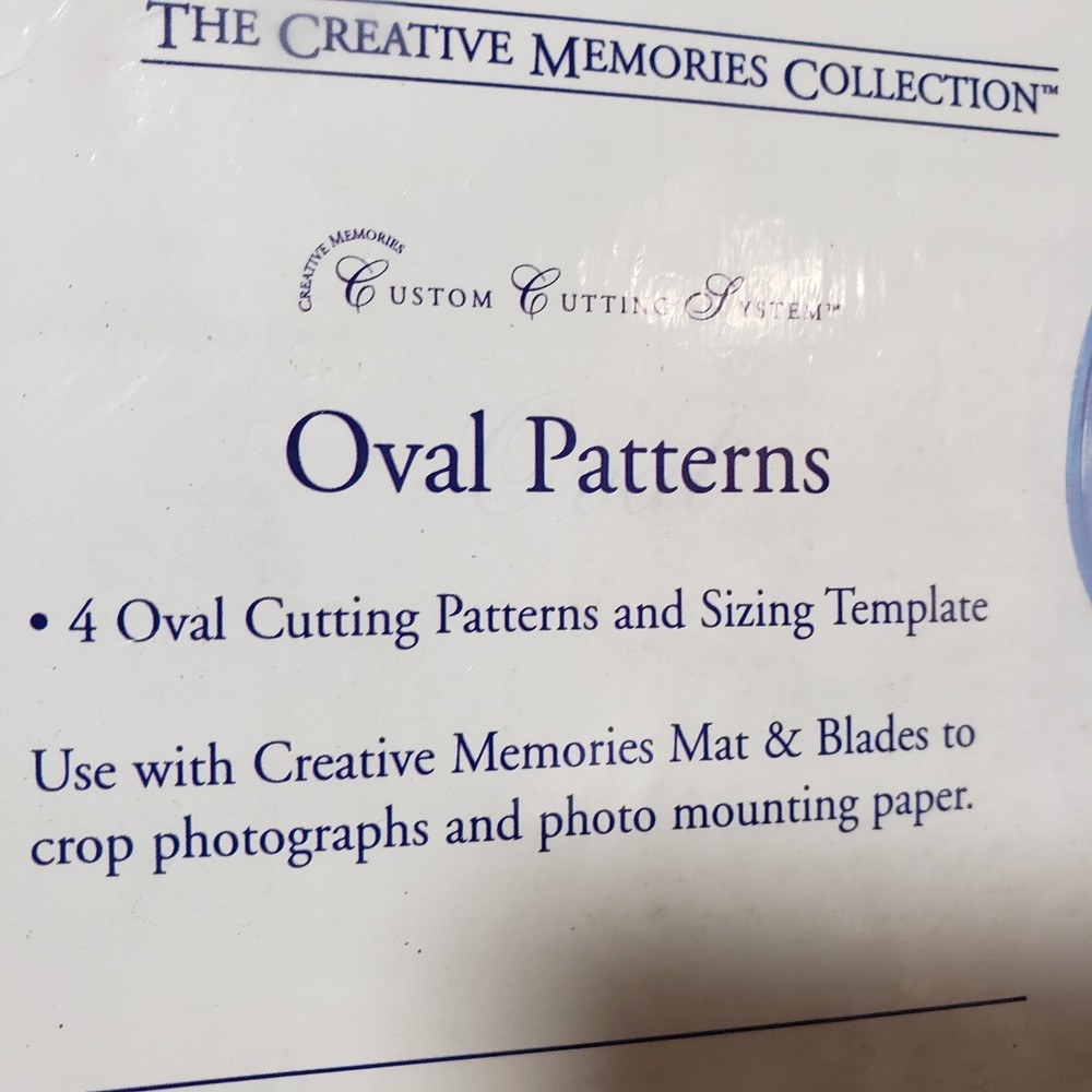 Creative Memories Custom Cutting System 4 Oval Pattern Template Set Scrapbooking