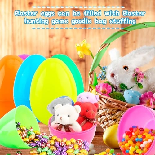 36 Pack 5 Inch Fillable Easter Eggs Large Plastic Easter Egg Colorful Easter