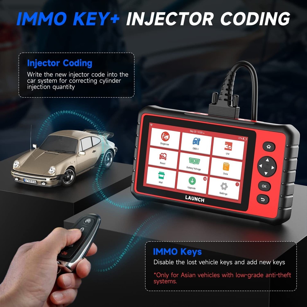 Launch CRP909 All System Car Diagnostic Scanner Tool SAS ABS Injector Key Coding