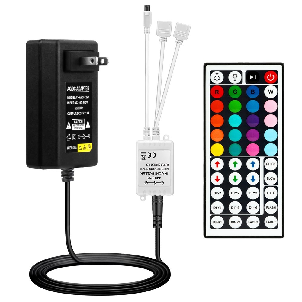 44 Key IR Remote Controller Kit - Wireless Rectifier Control Box & DC 24V 3A ...