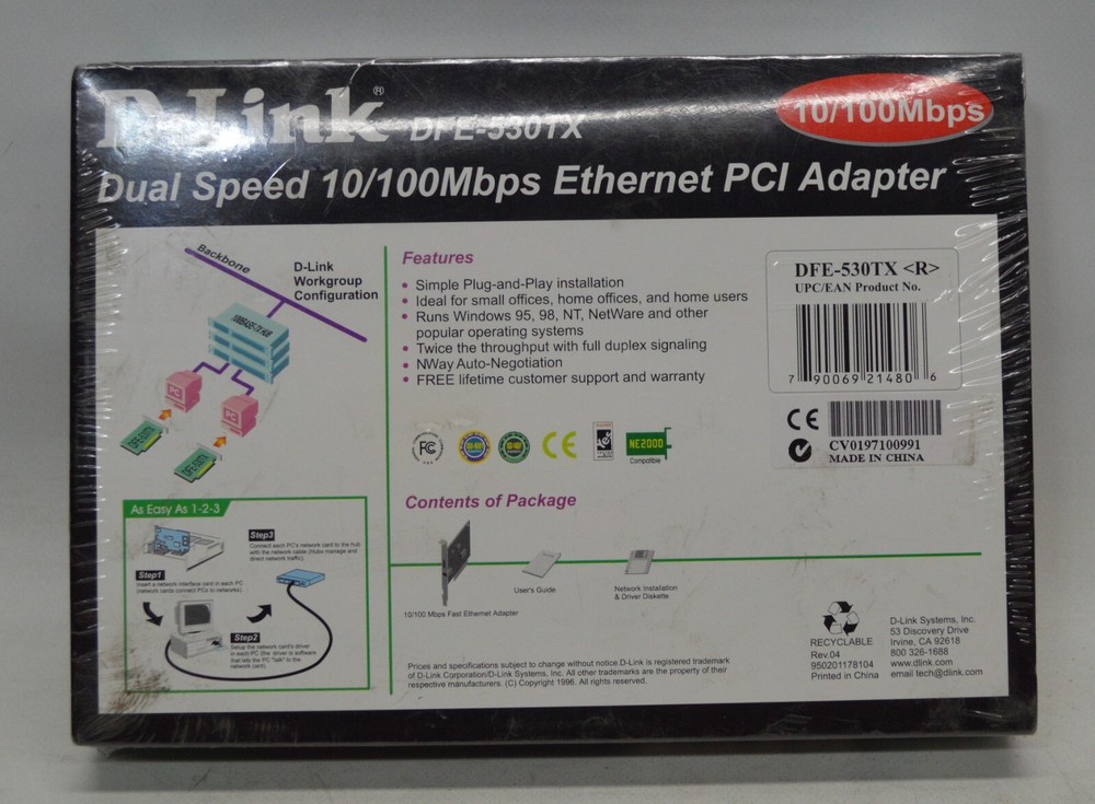 D-Link DFE-530TX Ethernet PCI Adapter *New Unused*