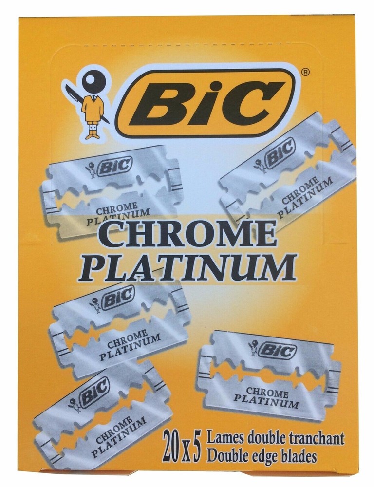 100 BIC Chrome double edge razor blades