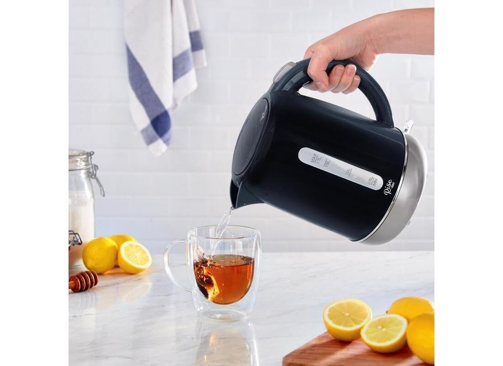 Black Polypropylene 1.7 L Electric Tea Kettle with Automatic Shut-Off