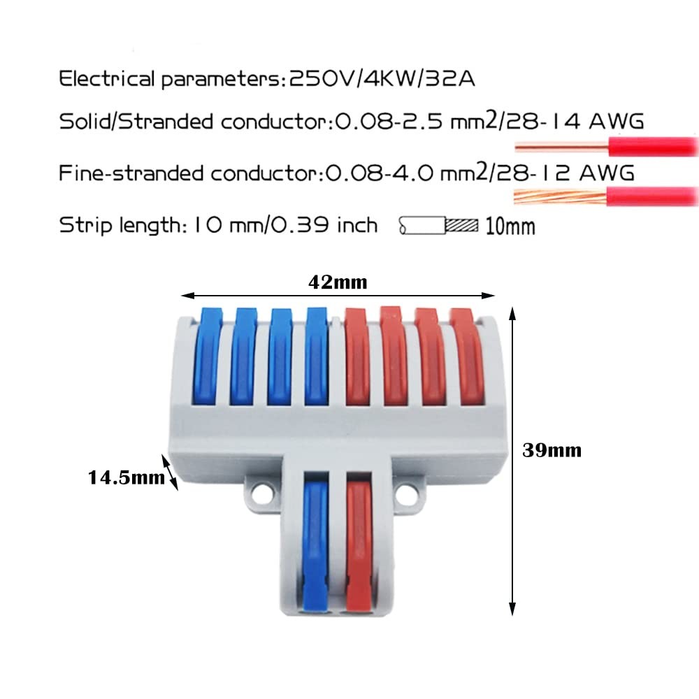CESFONJER Compact Wire Connectors, Quick Connection Terminal, Lever Nut Assor...