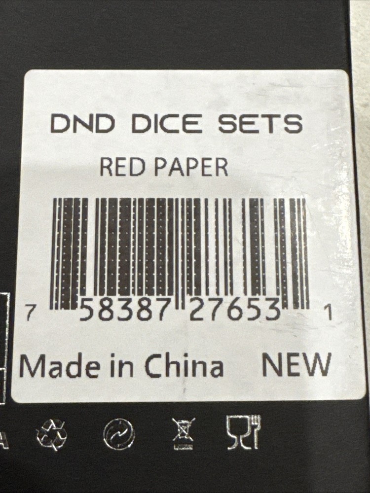 FugaCity D&D Dice Set “Red Paper” Sharp Edge 7 Piece Resin Dungeons & Dragons