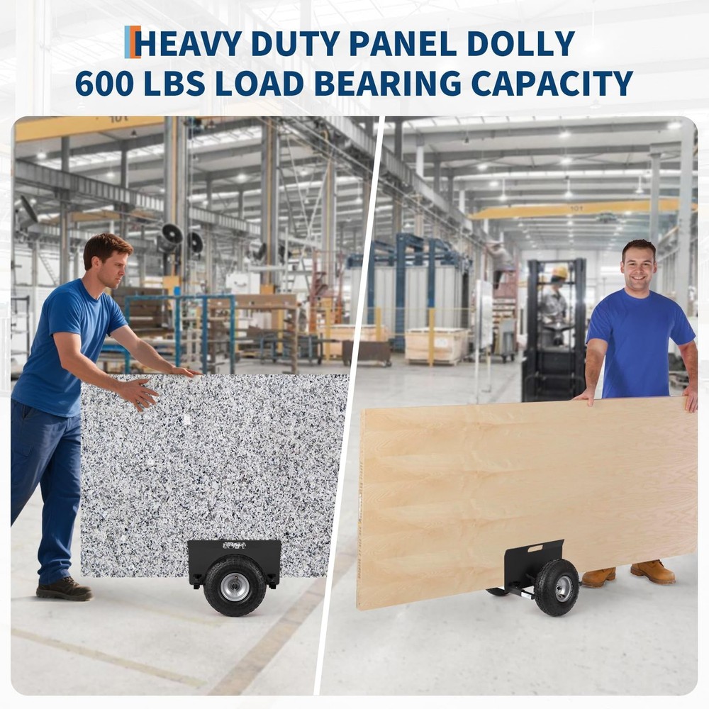 GRAVEE Panel Dolly 600 LBS Capacity with Adjustable Clamp Inflatable Tires