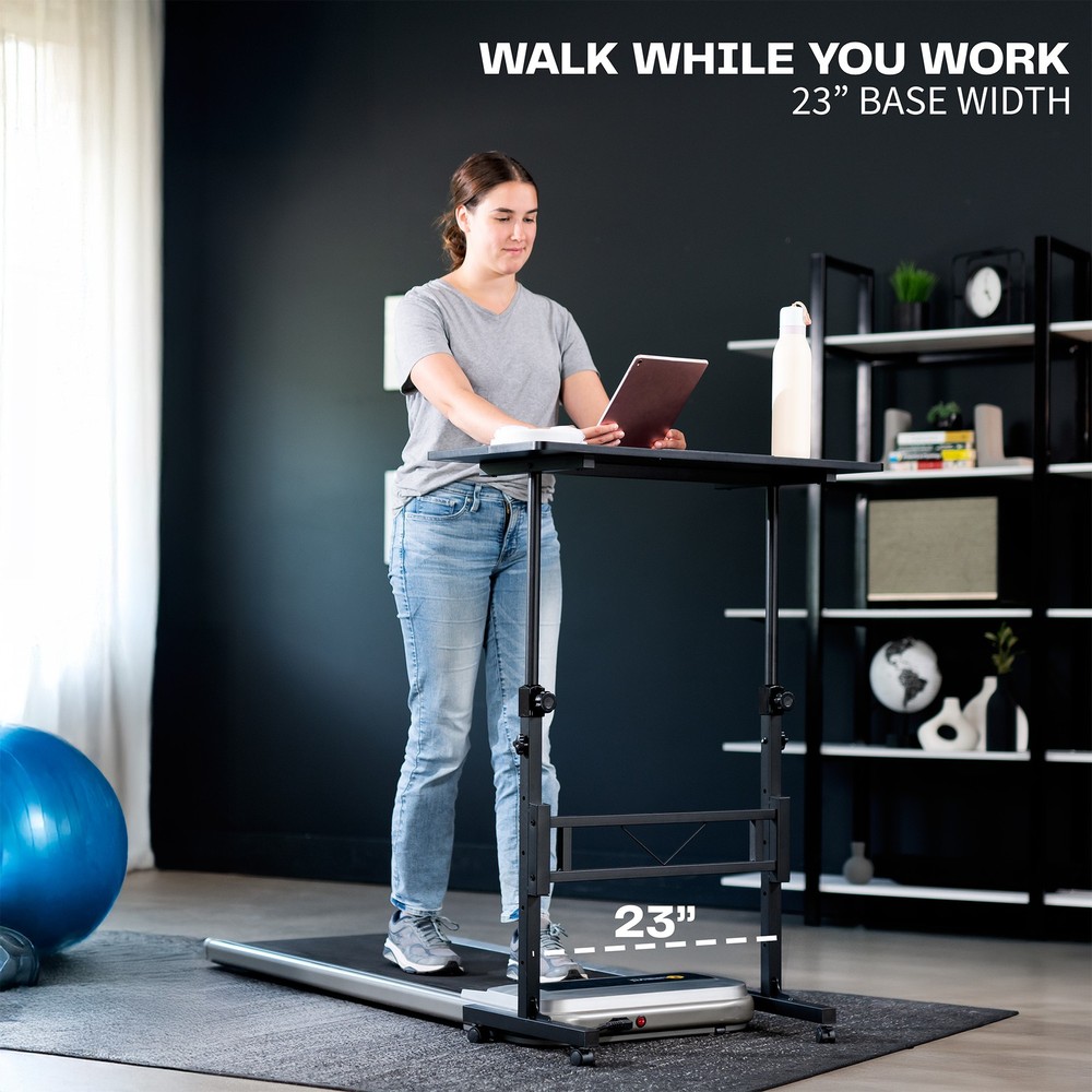 VIVO Black Mobile 32" Height Adjustable Computer Workstation