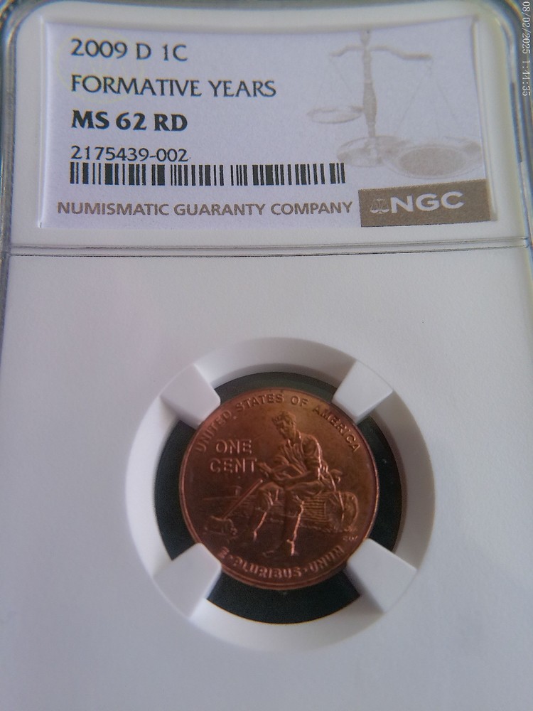 2009 D Penny, formative years, NGC graded, good condition