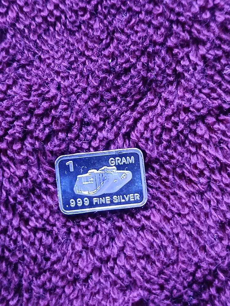 Silver Bar 1 Gram British Style Tank Design