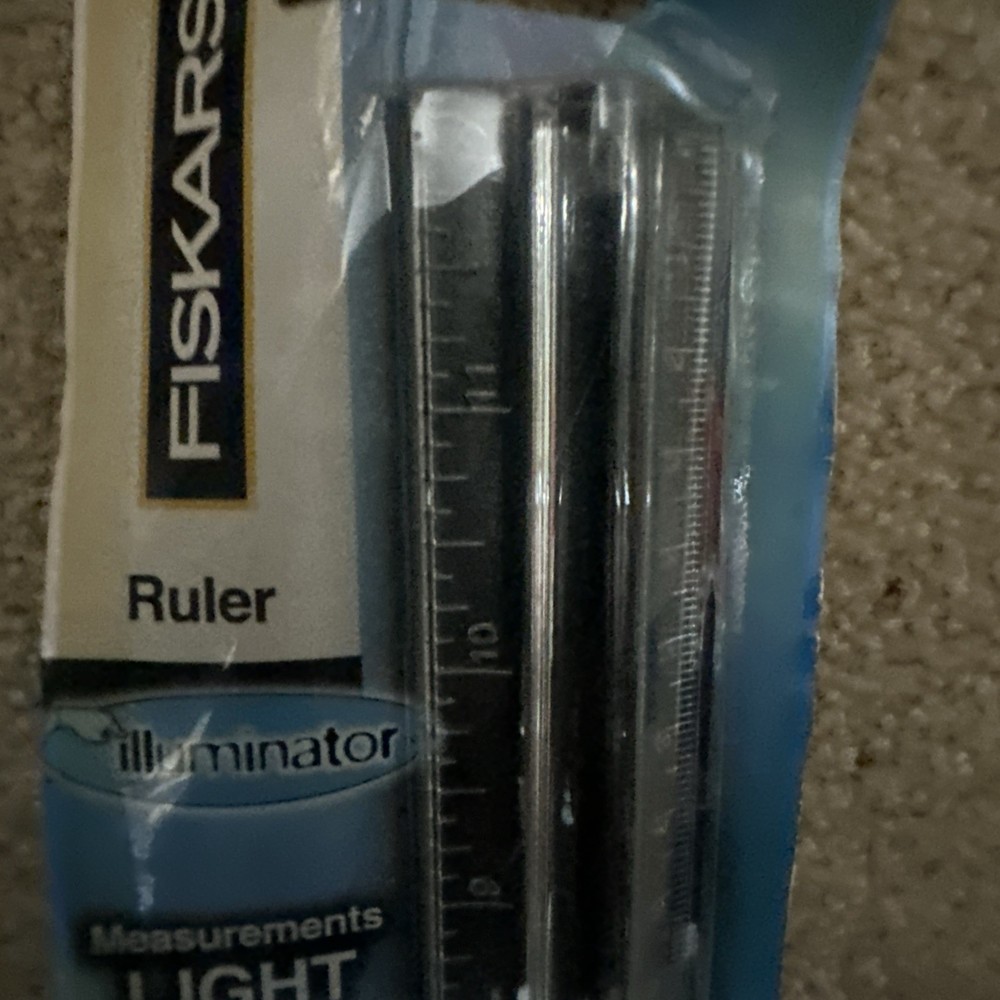 Fiskars Illuminator Light Up Ruler 2003 Red Press Down Activation Works