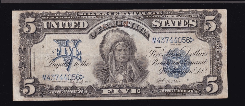 US 1899 $5 Chief Silver Certificate Note FR 277 VF (056)