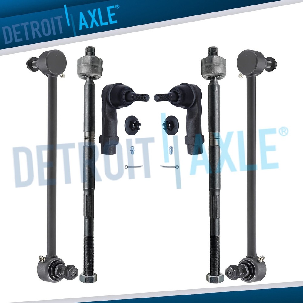 6pc Front Sway Bar Links Inner Outer Tie Rods for 2015 2016 2017 Chrysler 200