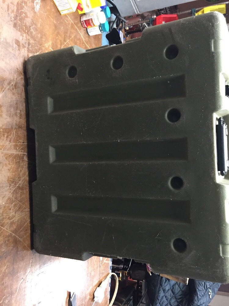 Military Storage Shipping Case Container, Green w/ Foam Padding
