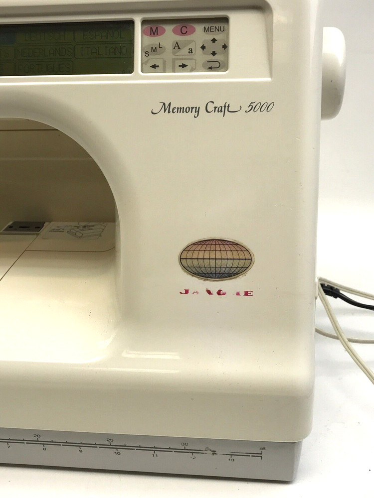 Janome Memory Craft 5000 Computerized Sewing & Embroidery Machine w/ Accessories
