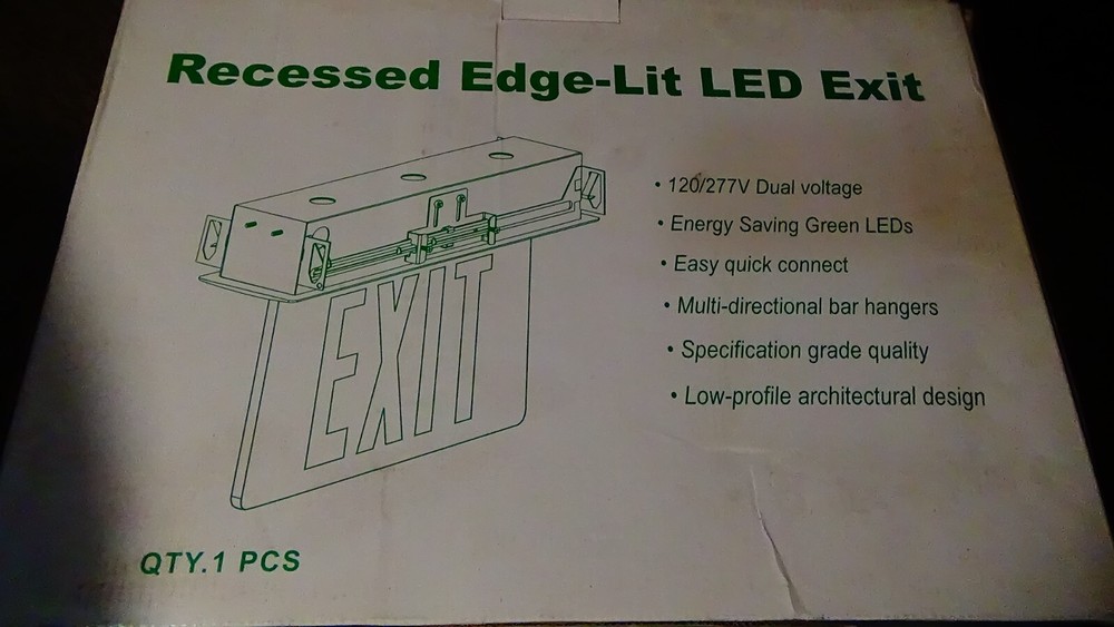 UR-EDGR2GCW-EM (X/Y) RECESSED EDGE-LIT LED EXIT SIGN
