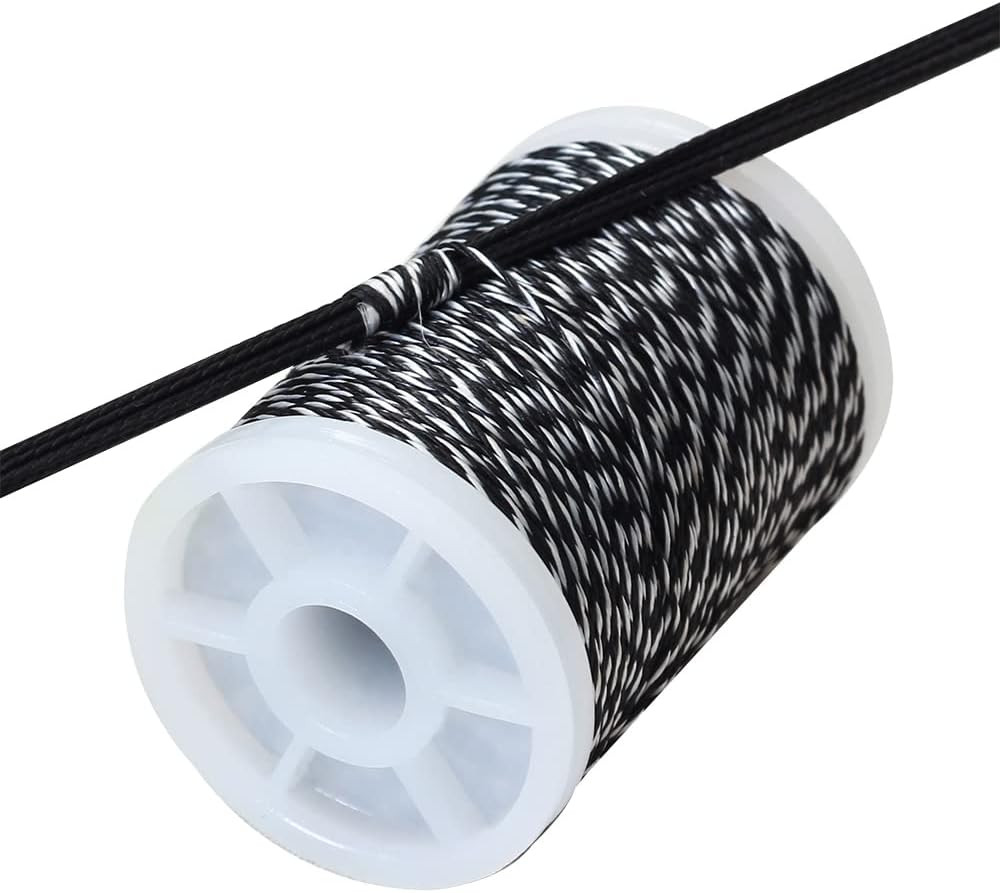 Archery Bow String Serving Thread 131 Yard/120 M Durable Nylon Black-White