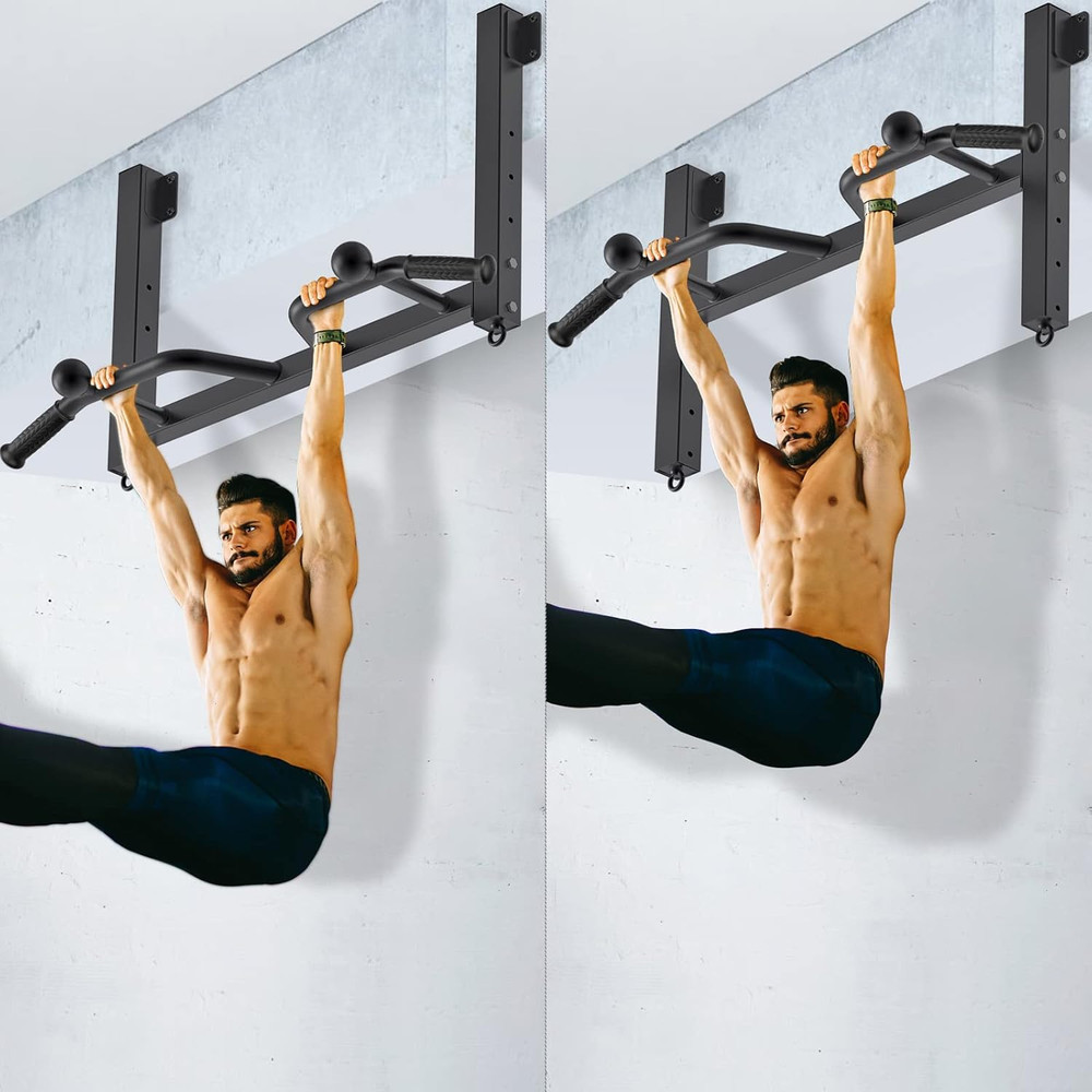 32" Ceiling Mounted Pull up Bar - Heavy Duty, Highly Adjustable, Multifunctional