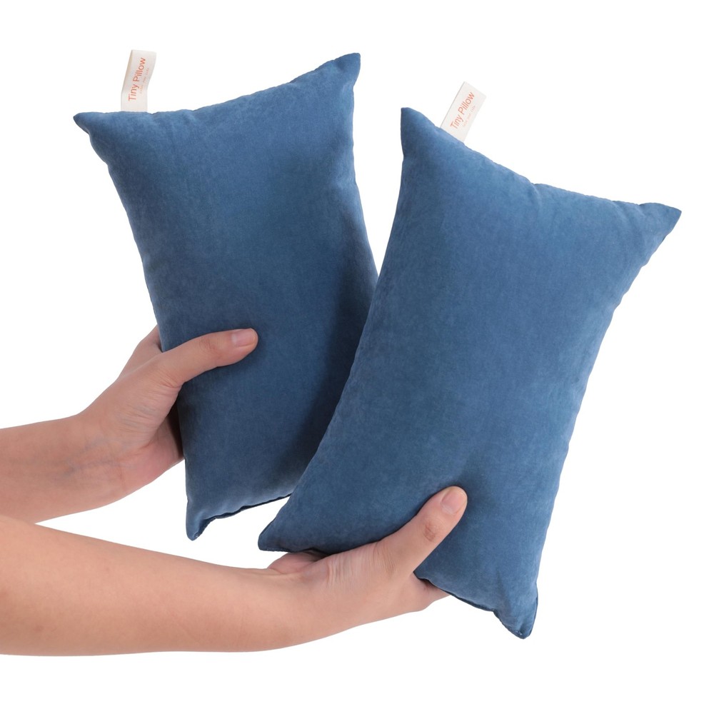 NTBAY Tiny Pillows, Down Alternative 7"x11" Microfiber 11"x7", Denim Blue