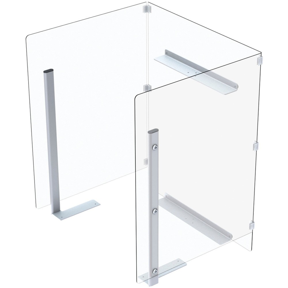 Global Industrial Clear Plastic Protective Shield For Mobile Computer PC Cart