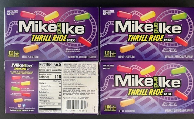 Mike & Ike Thrill Ride Assorted Chewy Flavored Candy | 4 BOXES
