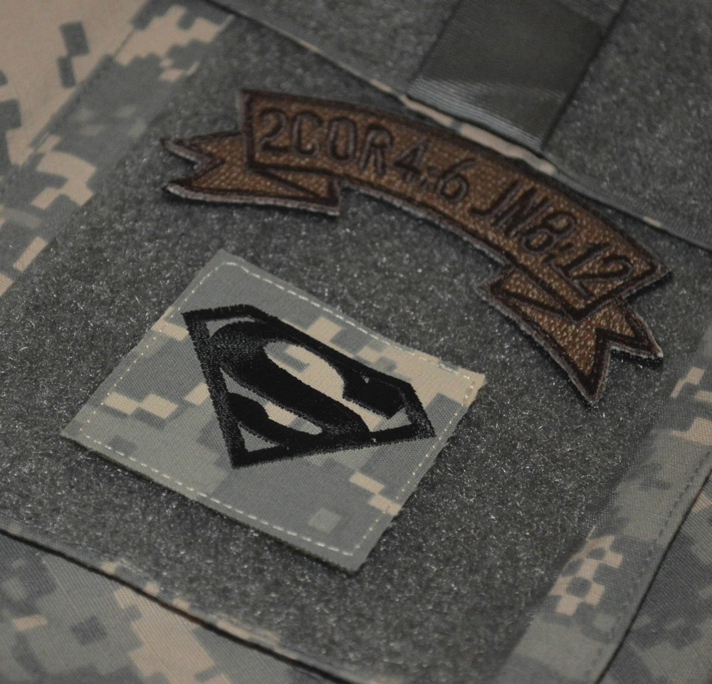 DAESH WHACKER USMC FORCE RECON SET: Terminator 2" SKULL + BIBLE CODE 2COR4:6 TAB