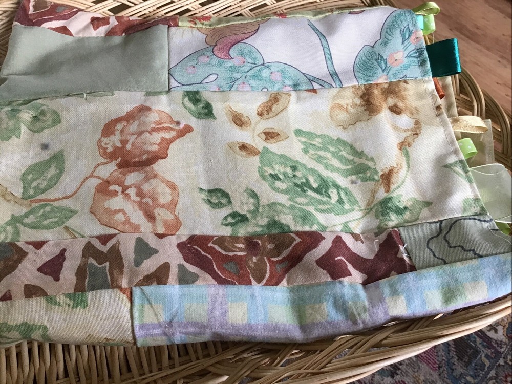 Large Handmade Blanket Taggie Blanket - Patchwork Greens