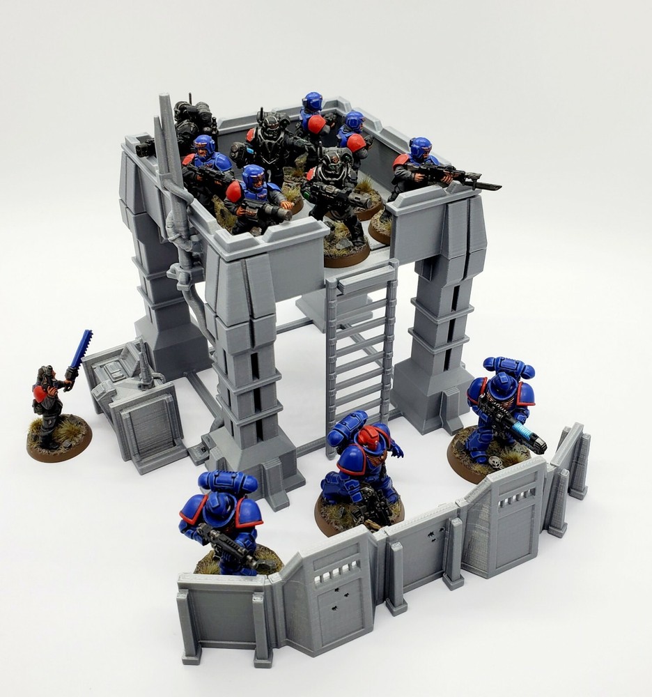 3d Printed Terrain. 3D Printed Forward Operating Base.3D Printed Wargame Scenery