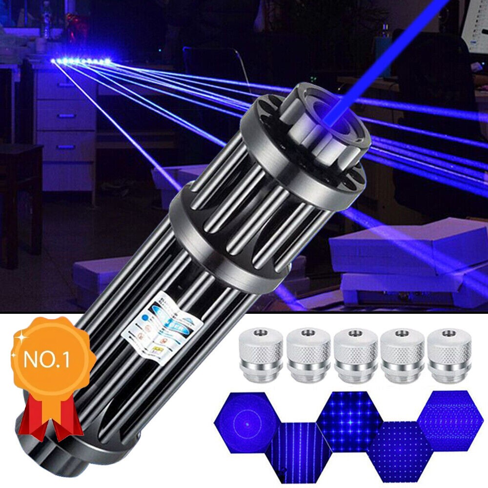 10Wat Adjustable High Power Blue Burning Laser Pointer Visible Dot Torch Light