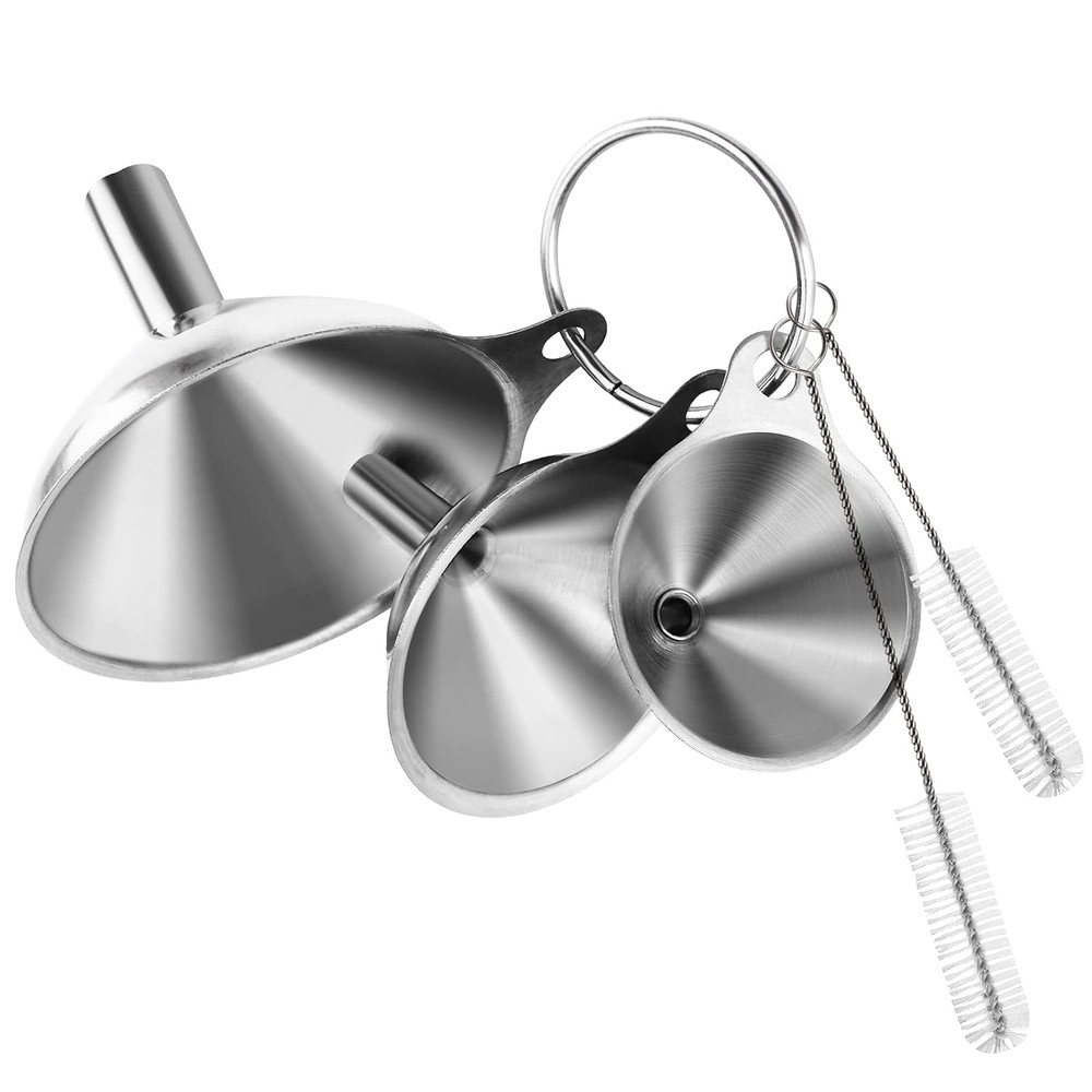6 Pcs Stainless Steel Mini Funnels for Kitchen Use. Large Tiny Small Funnel Set