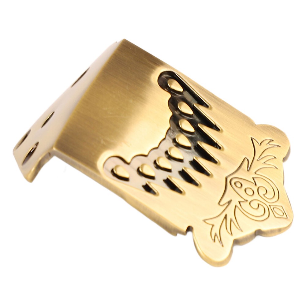 Bronze 8 String Mandolin Tailpiece Feather Pattern Metal Mandolin Instrument