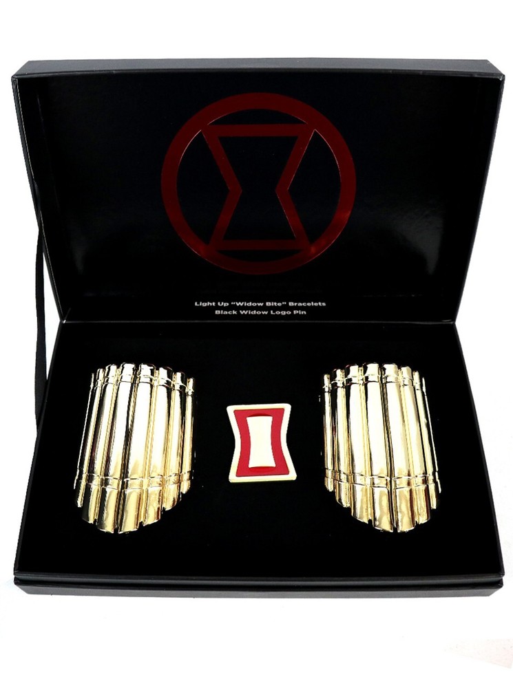 Black Widow Wrist Gauntlets & Pin Replica Set Marvel Studios With Certificate