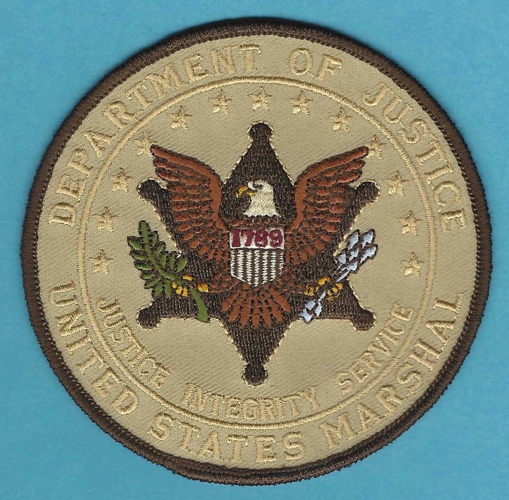 UNITED STATES MARSHAL SERVICE DOJ SHOULDER PATCH 4" TAN