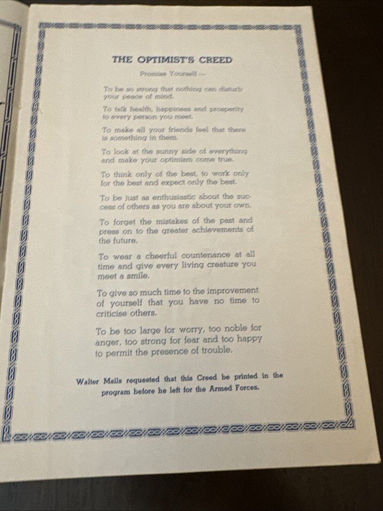 1942 Program Sam Francisco Seals vs Hollywood Stars Scored