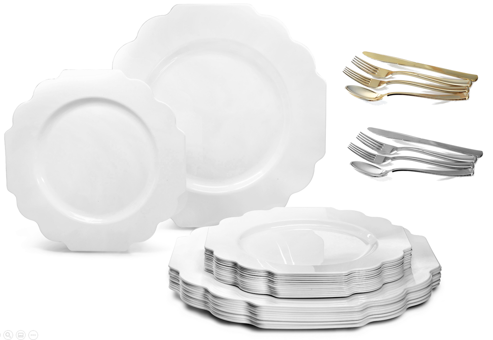 "OCCASIONS" IMPERIAL Bulk Wedding Party Disposable Plastic Plates & Silverware