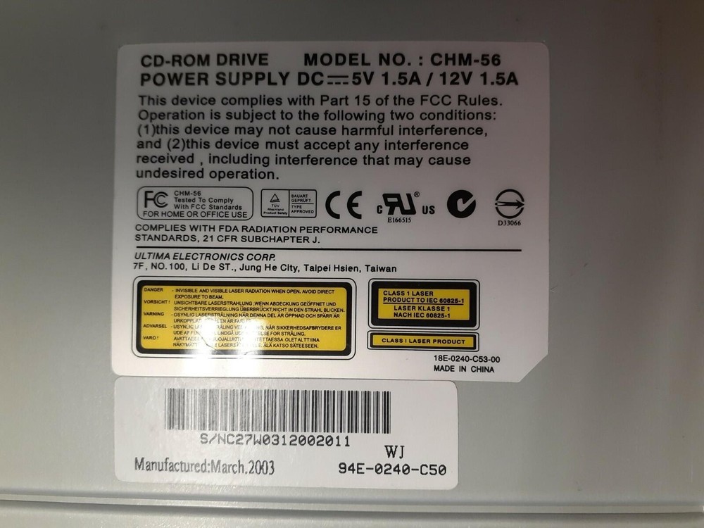 ULTIMA CHM-56 CHM56 CD-ROM Drive