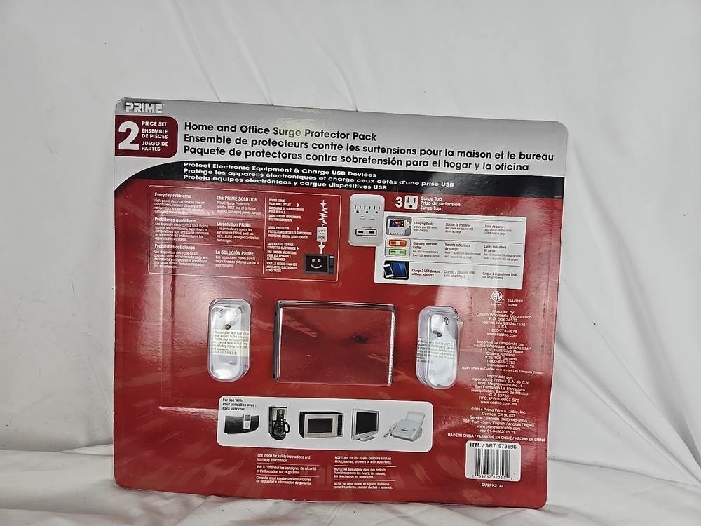 2 PIECE SET PRIME Home And Office Surge Protector Pack