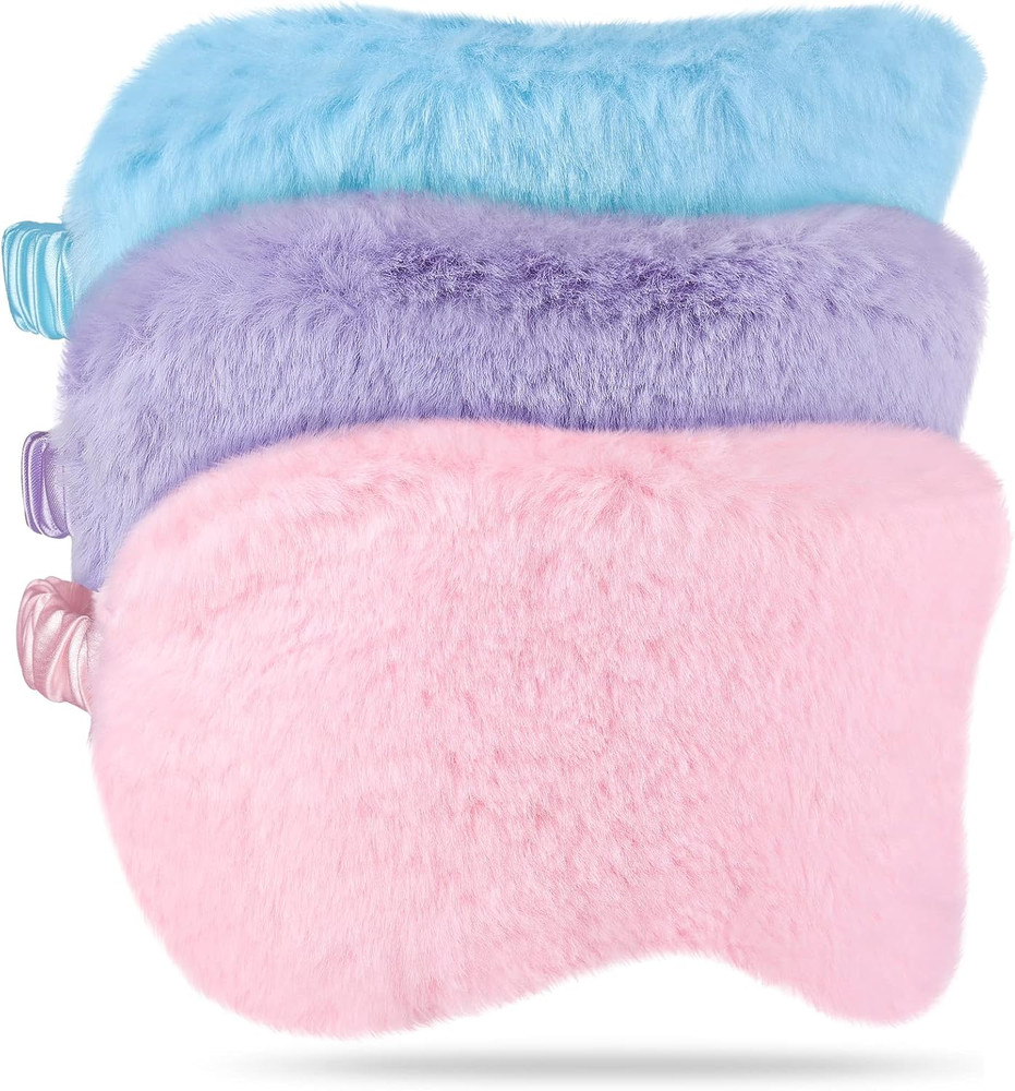 Plush Eye Mask 3 Pcs Sleeping Blindfold Sleeping Mask Sleep Mask Comfortable Plu