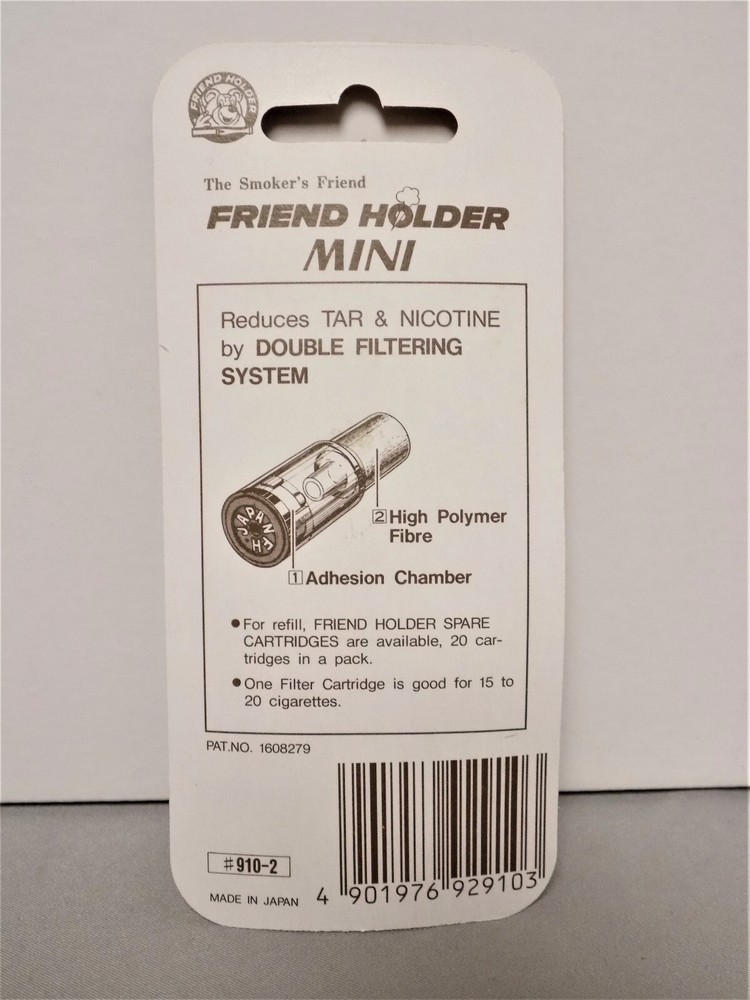 FRIEND CIGARETTE HOLDER MINI 910 BLACK & GOLD TAR NICOTINE DOUBLE FILTER SYSTEM