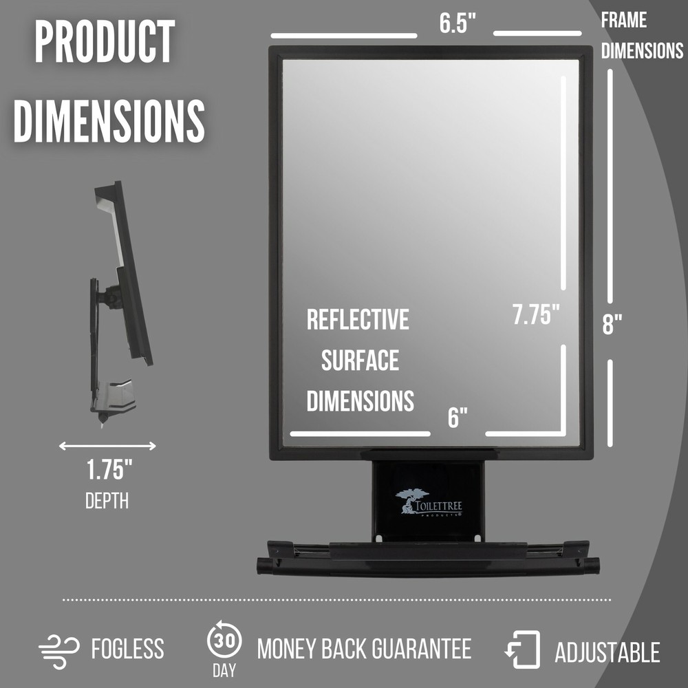 Fogless Shower Shaving Mirror Razor Holder Squeegee and Organizer